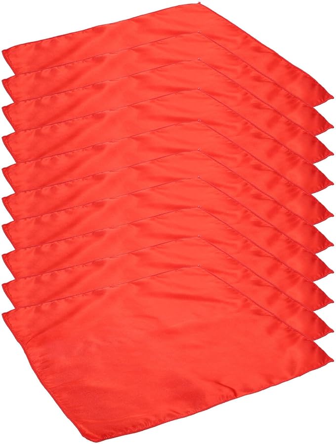 مناديل قماش البوليستر الأحمر 30x30 سم 10 قطع حواف مخيطة عالية الكثافة لحفلات الزفاف والمطاعم والولائم والعطلات - Image 1